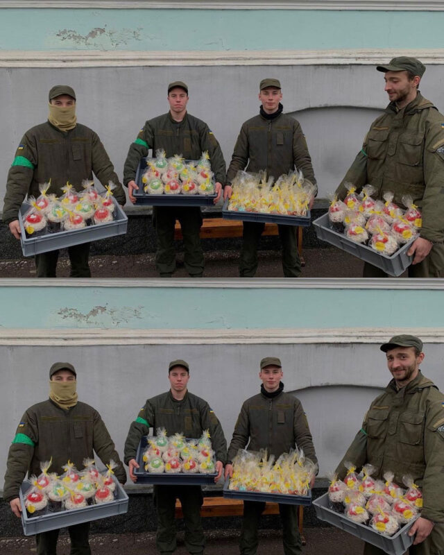 На Пасху пекли «підвішені» паски, крашанки та відвозили їх захисникам